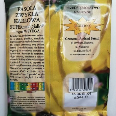 Fasola szparagowa SUPERnano giallo typu Wstęga